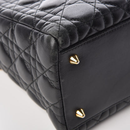 Christian Dior Lambskin Cannage Medium Lady Dior Black 21 of 21