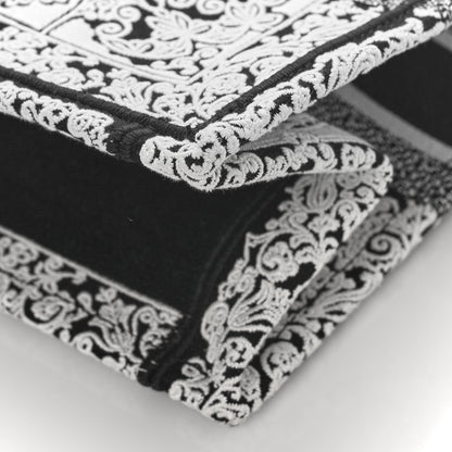 Christian Dior Canvas Embroidered Medium Ornamental Cornely Effect Book Tote Black White 8 of 8