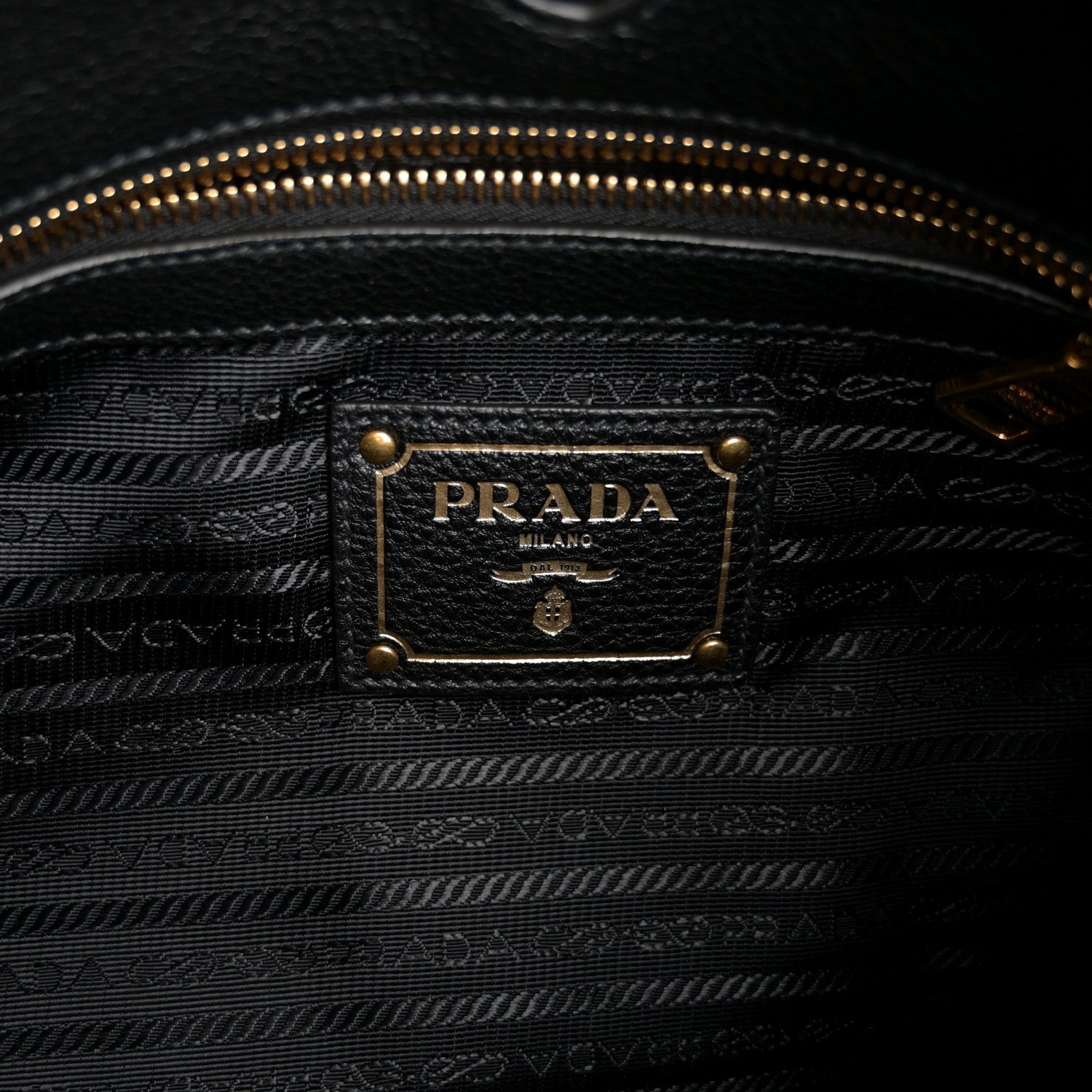 Prada Vitello Phenix Embossed Logo Hobo Black 6 of 10