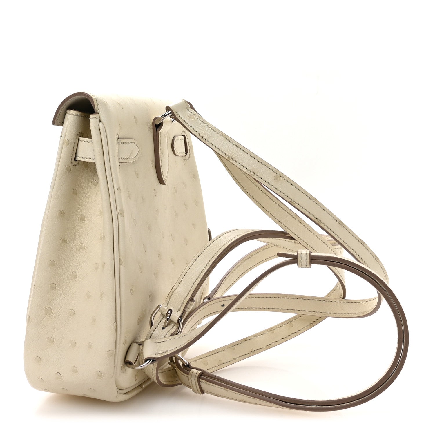 Hermes Ostrich Kelly Jump Backpack Beton 3 of 11