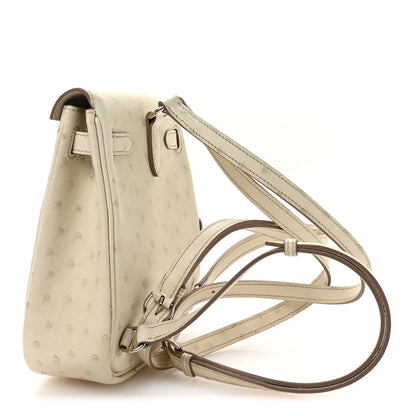 Hermes Ostrich Kelly Jump Backpack Beton 3 of 11