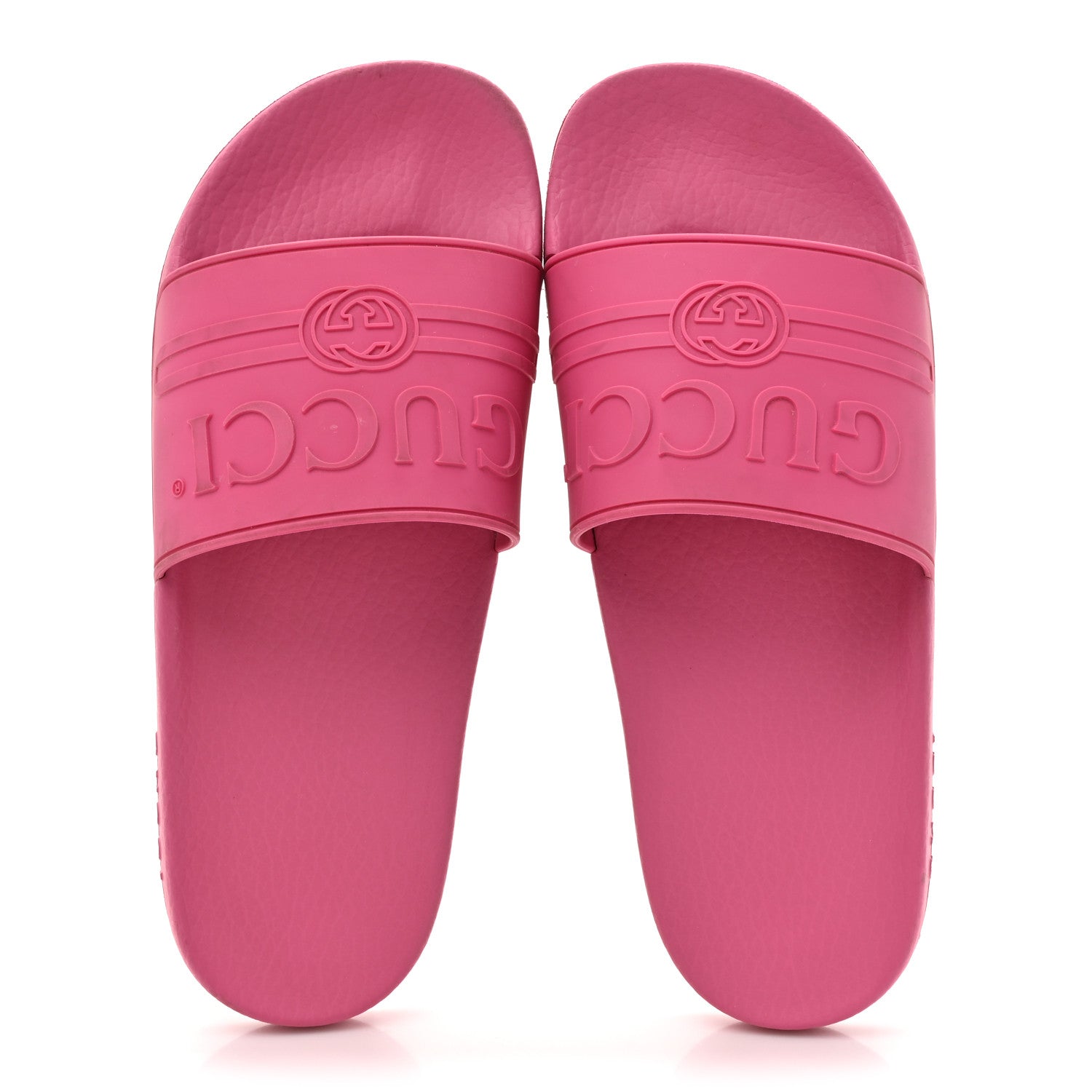 Gucci Rubber Womens Logo Slide Sandals 39 Fuchsia 2 of 10