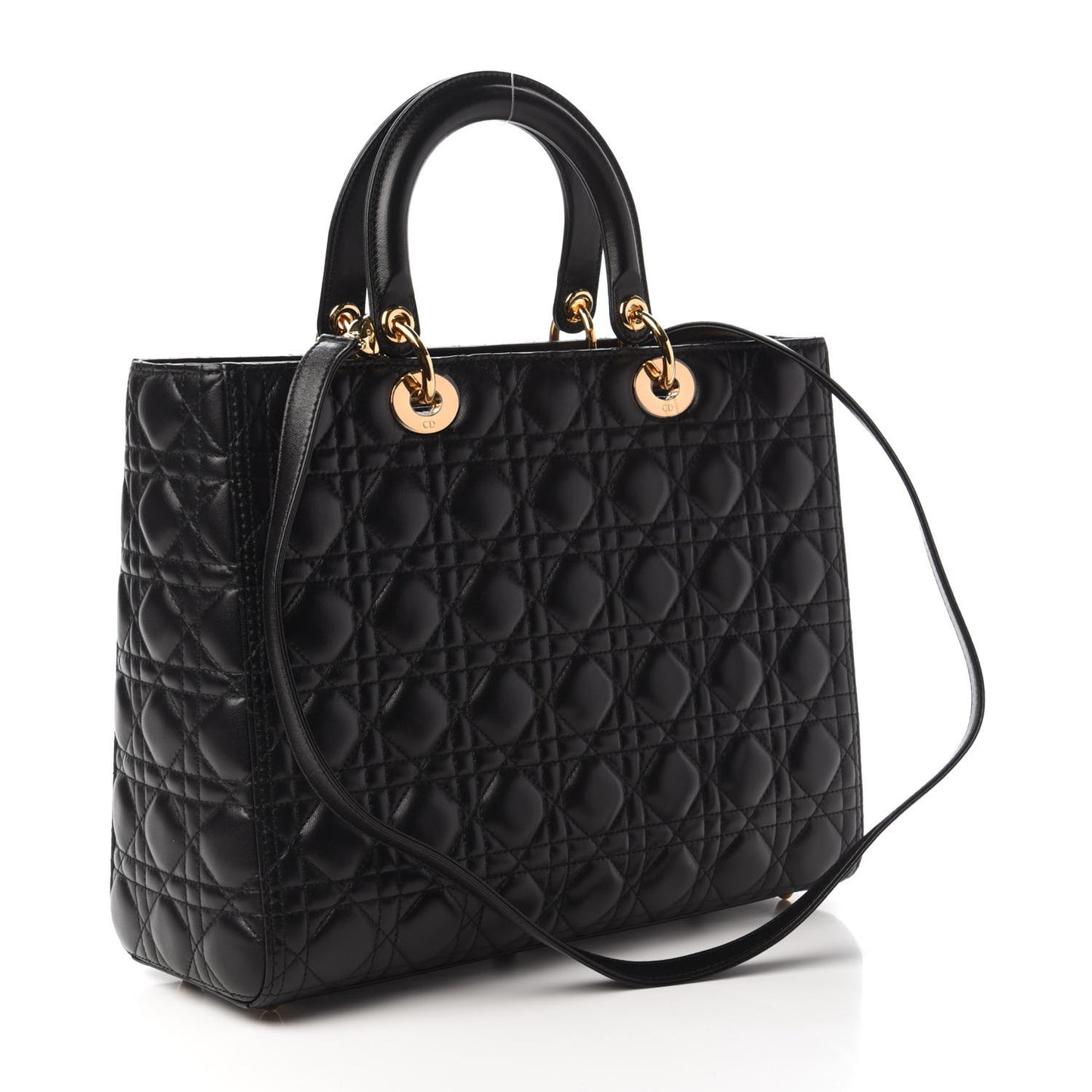 Lambskin Cannage Large Lady Dior Black
