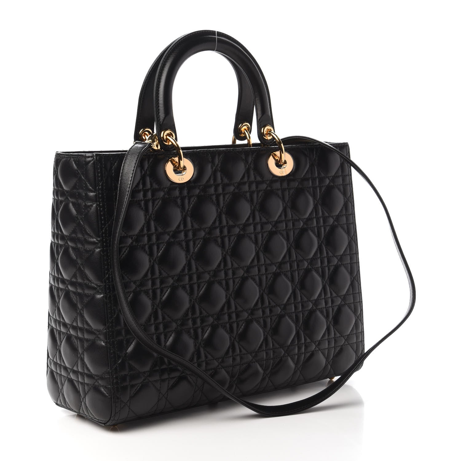 Christian Dior Lambskin Cannage Large Lady Dior Black 3 of 11