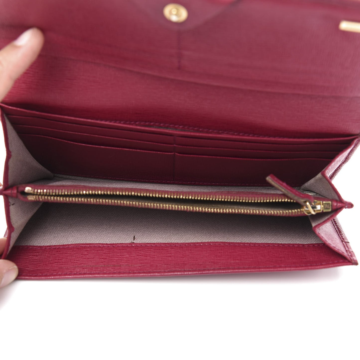 Vitello Elite Continental Wallet Rosso Scuro Ciliegia