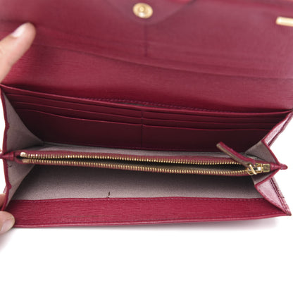 Fendi Vitello Elite Continental Wallet Rosso Scuro Ciliegia 6 of 11