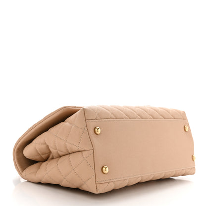 Chanel Caviar Lizard Embossed Quilted Small Coco Handle Flap Beige 4 of 12