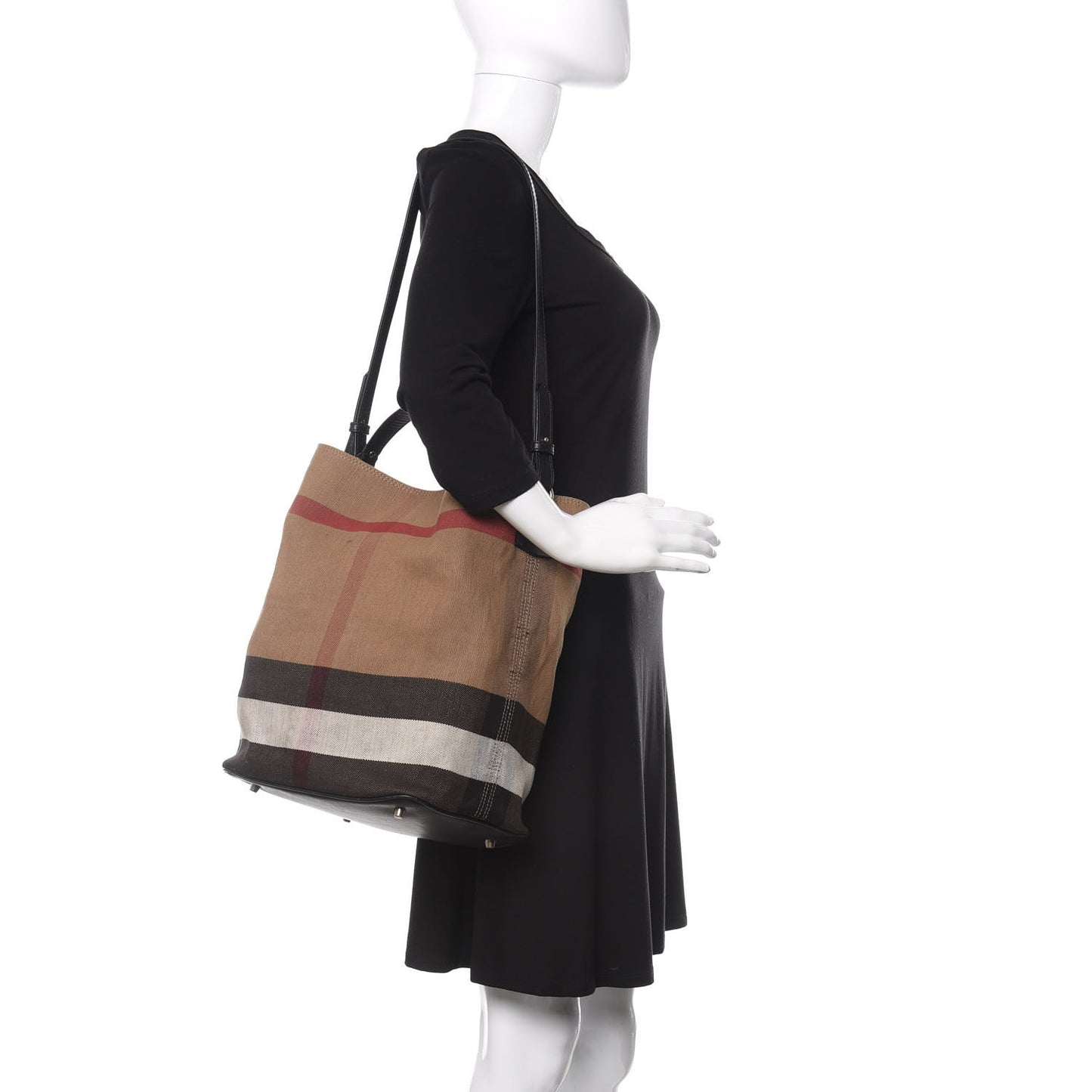 Canvas Mega Check Medium Ashby Hobo Black