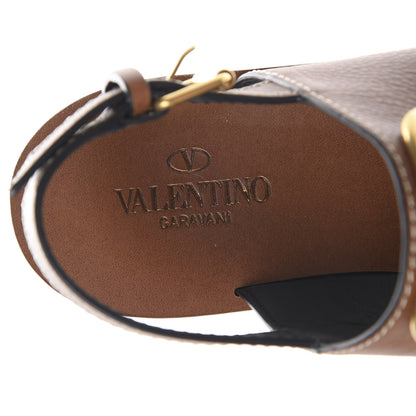 Valentino Garavani Grainy Cowhide Vlogo Slingback Flat Thong Sandals 37 Cuoio 7 of 8