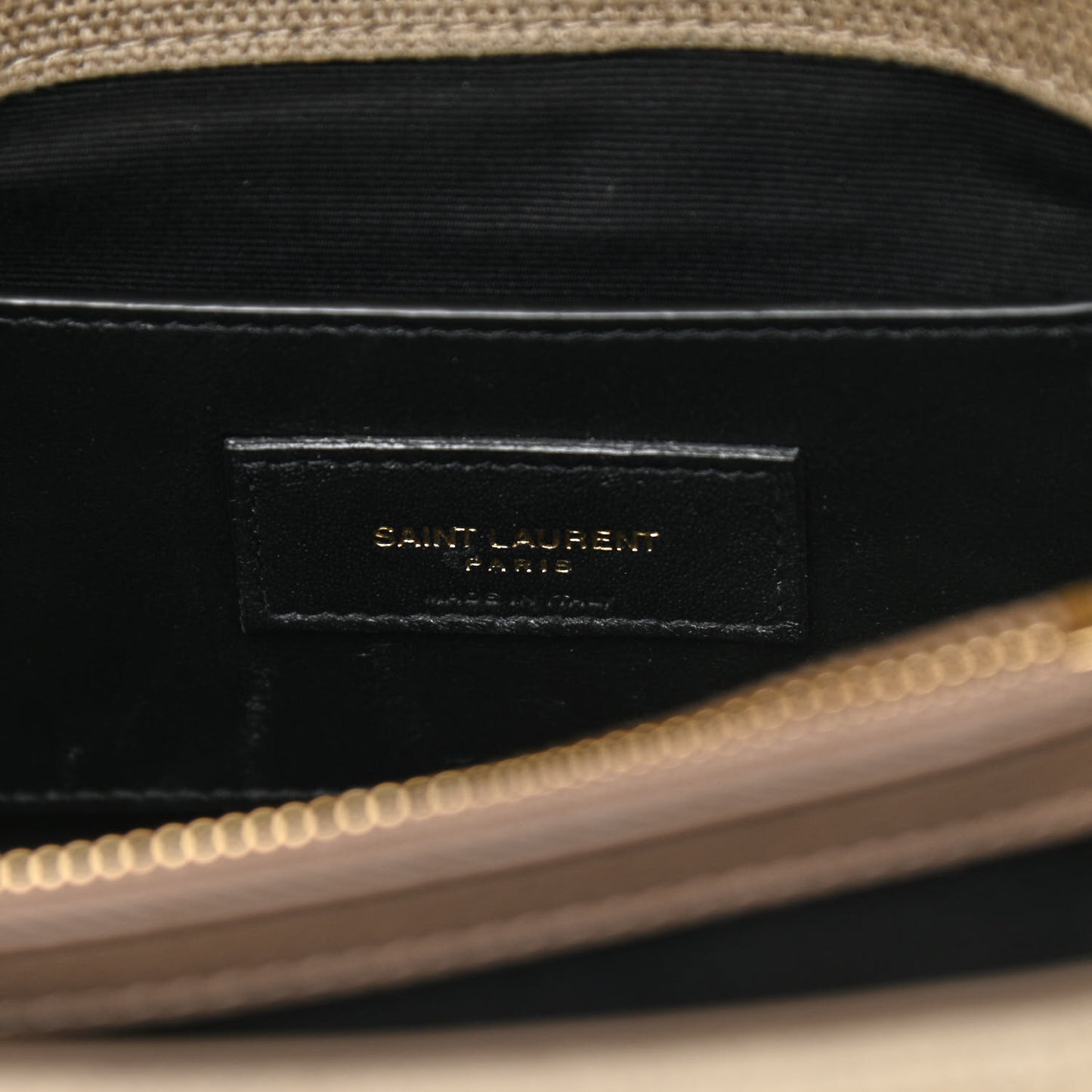 Linen Quilted College Medium Chain Bag Taupe