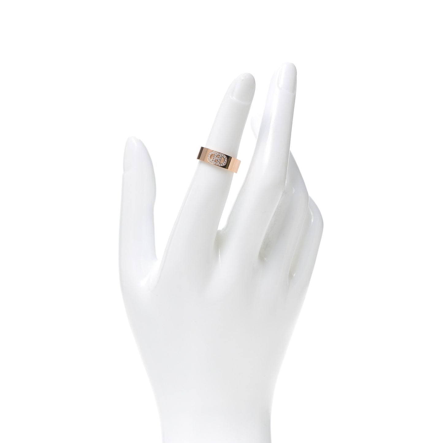 18K Rose Gold Diamond PM H D'Ancre Ring 49 4.75