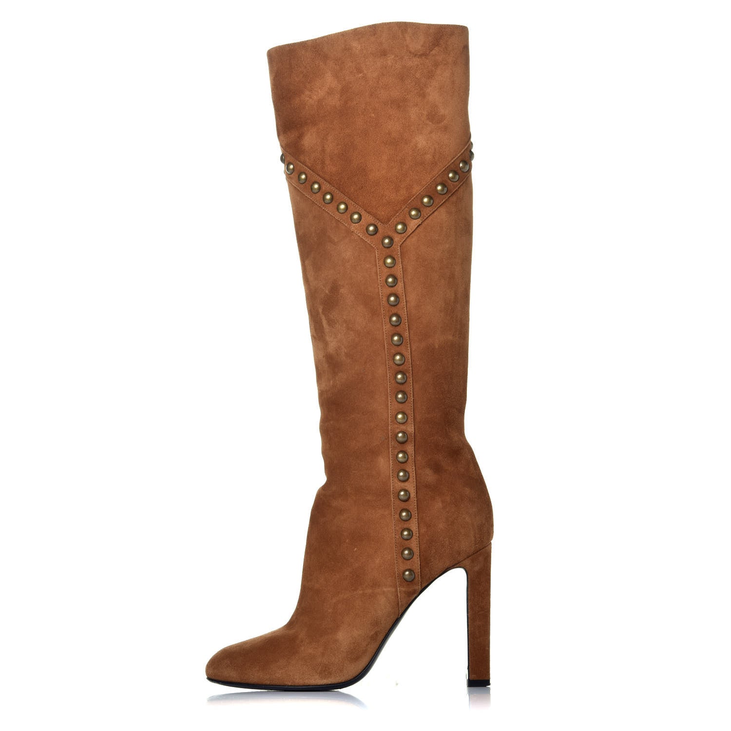 Saint Laurent Suede Otterproof Light Studded Grace 105 Boots 39 Fox Brown 1 of 8