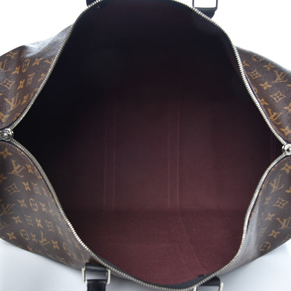 Louis Vuitton Monogram Macassar Keepall Bandouliere 55 5 of 10