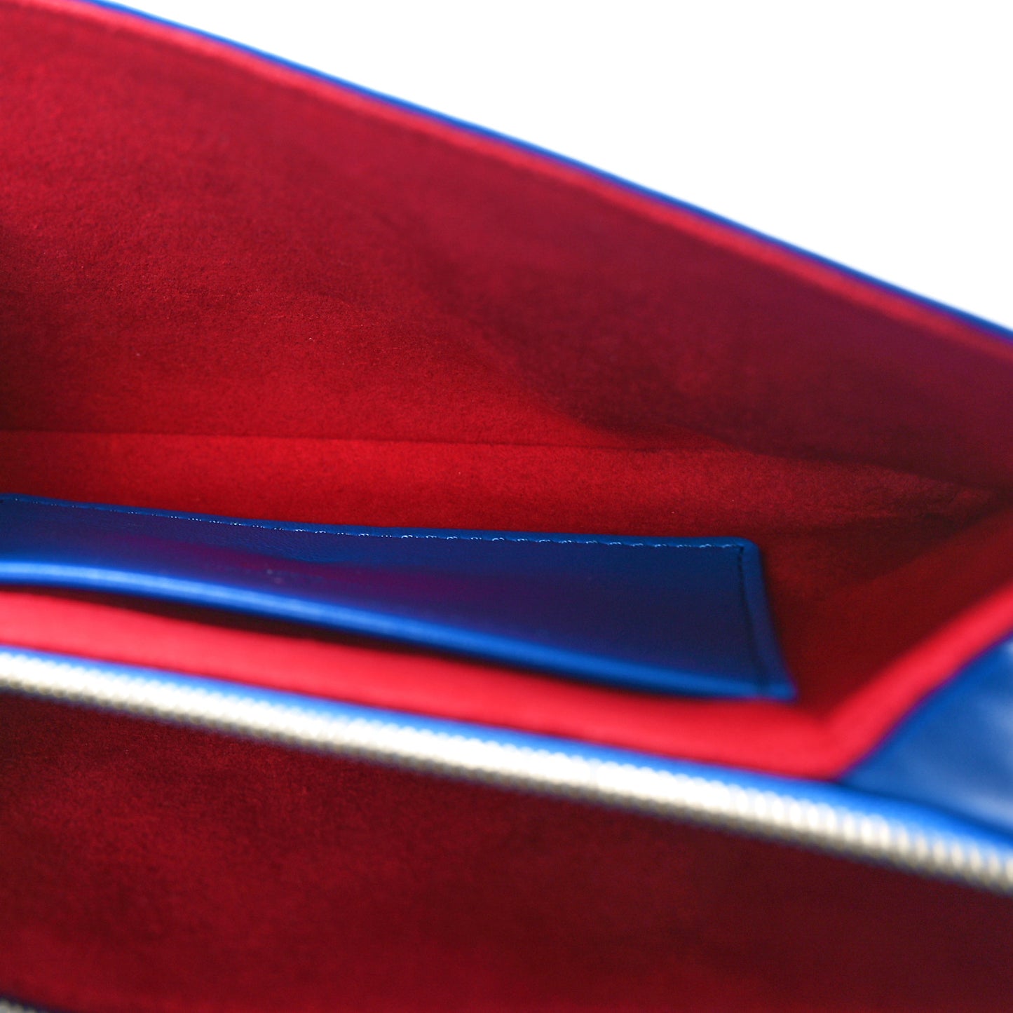 Lambskin Embossed Monogram Vuittamins Pochette Coussin Blue Red