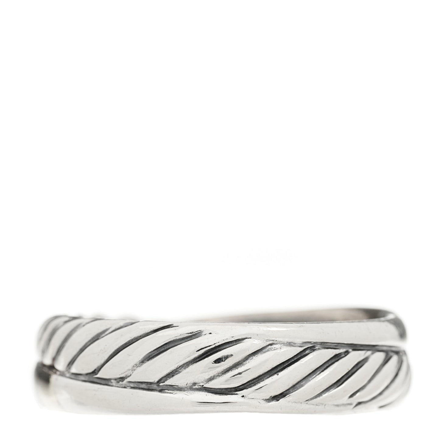 Sterling Silver 18K Yellow Gold Crossover Ring 52 6