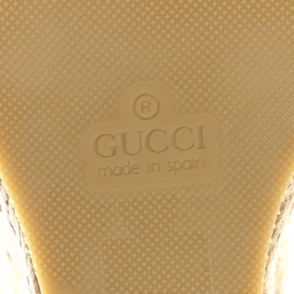 Gucci Canvas Ankle Wrap Interlocking G Platform 35/120mm Espadrille Wedges 37 Orange Yellow 6 of 11