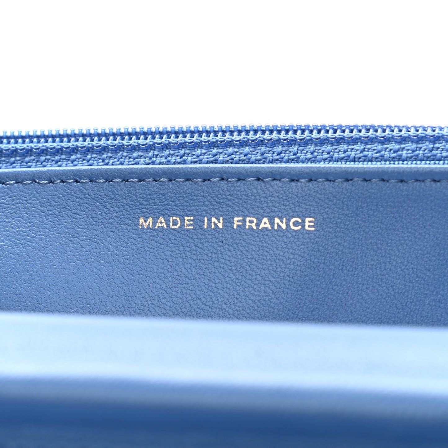 Lambskin Quilted Wallet On Chain WOC Blue