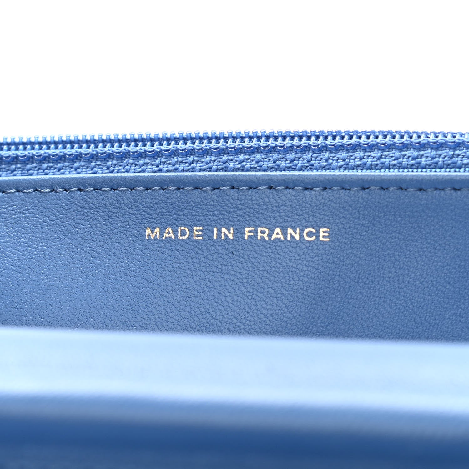 Chanel Lambskin Quilted Wallet On Chain WOC Blue 7 of 11