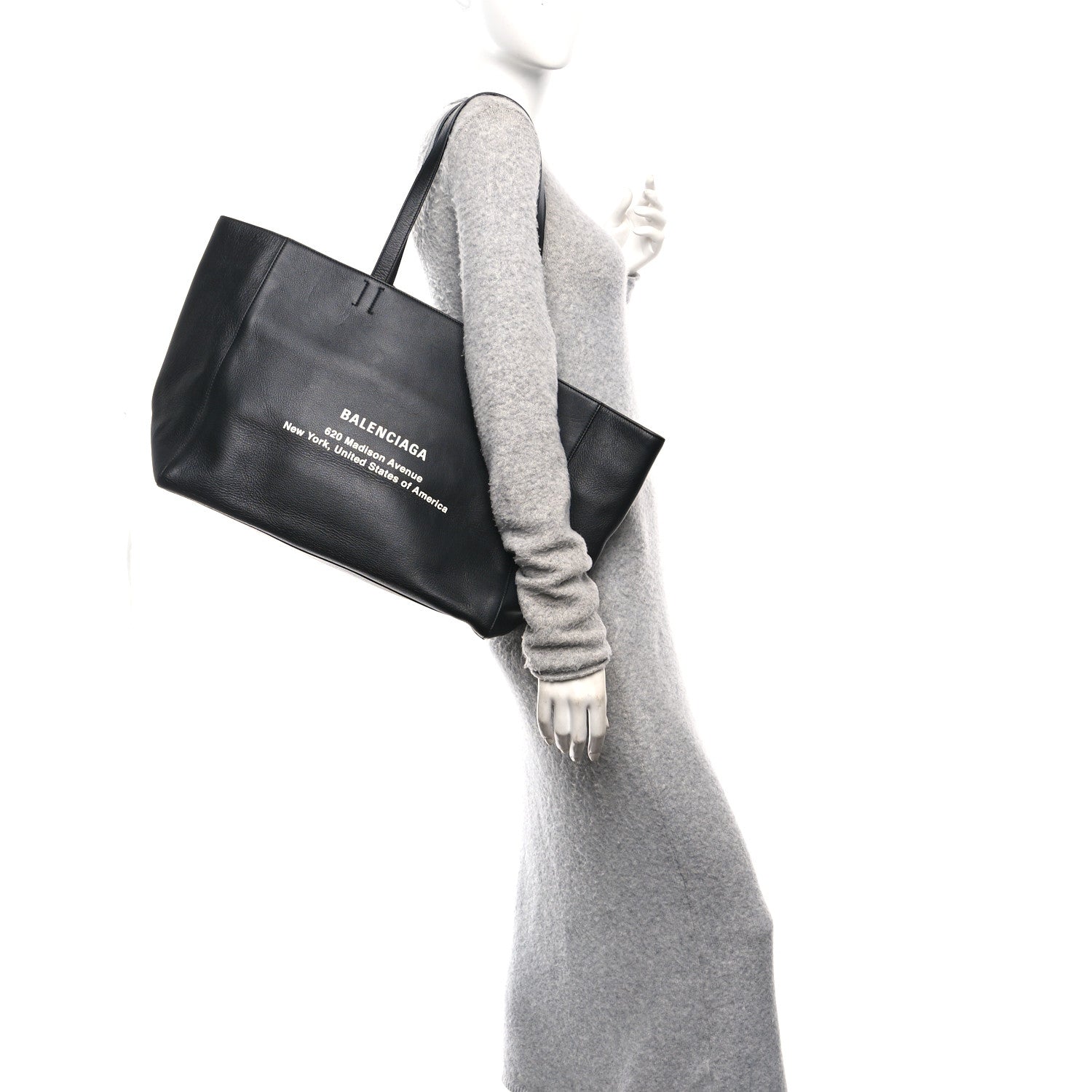 Balenciaga Smooth Calfskin Everyday East West Tote Bag Grey Black White 2 of 9