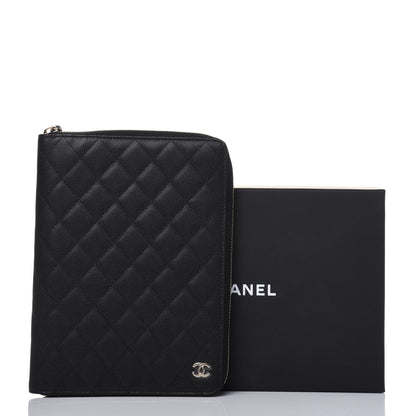 Chanel Caviar Quilted Zip Around Notebook Agenda Cover Black 12 of 12