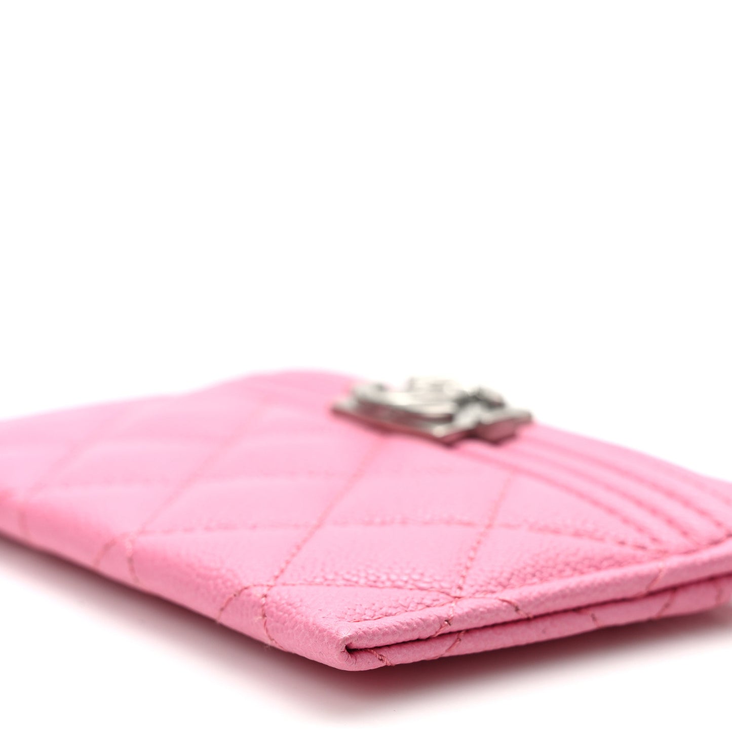 Caviar Quilted Boy Card Holder Pink