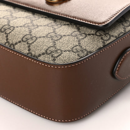 Gucci GG Supreme Monogram Small Horsebit 1955 Shoulder Bag Beige Brown Sugar 9 of 9
