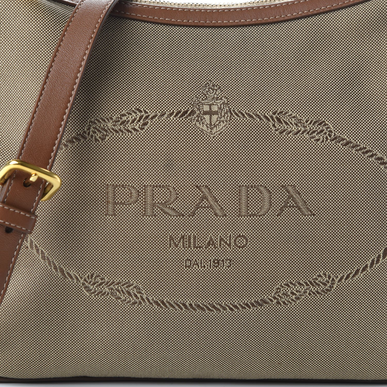 Prada Jacquard Logo Small Messenger Corda Brandy 9 of 9