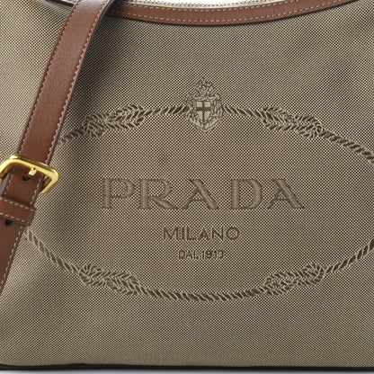 Prada Jacquard Logo Small Messenger Corda Brandy 9 of 9