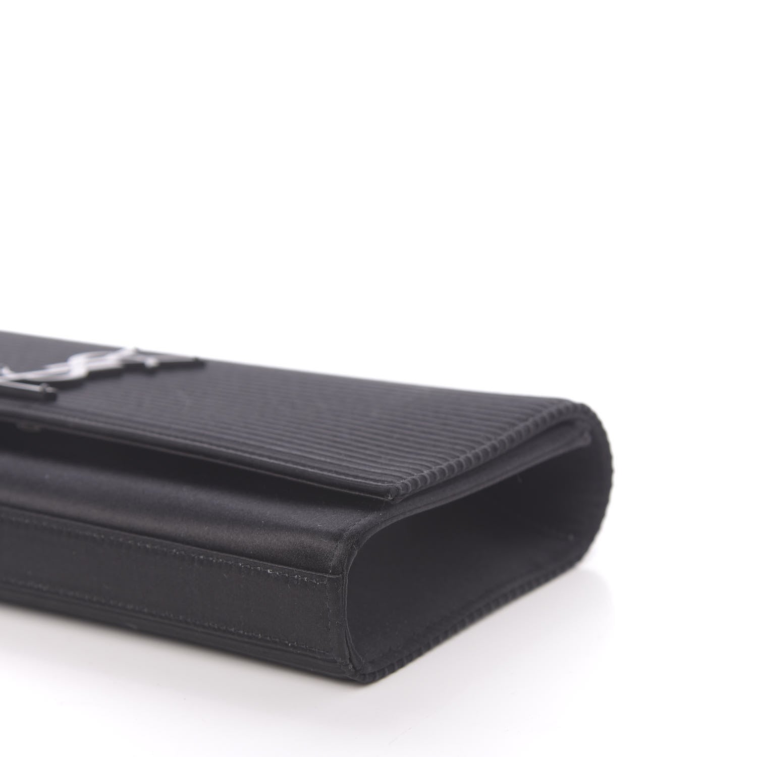 Saint Laurent Viscose Monogram Cassandre Clutch Black 8 of 9