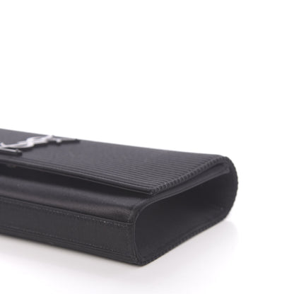 Saint Laurent Viscose Monogram Cassandre Clutch Black 8 of 9