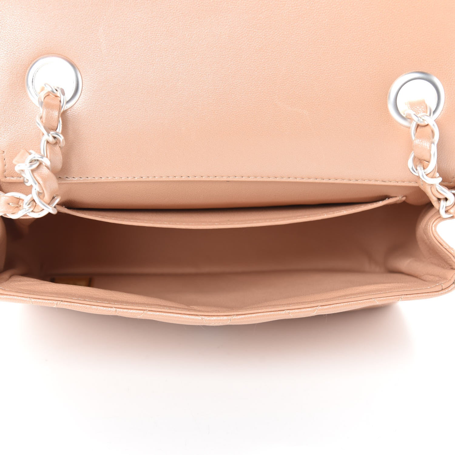 Chanel Metallic Lambskin Quilted Mini Flap Beige 5 of 17