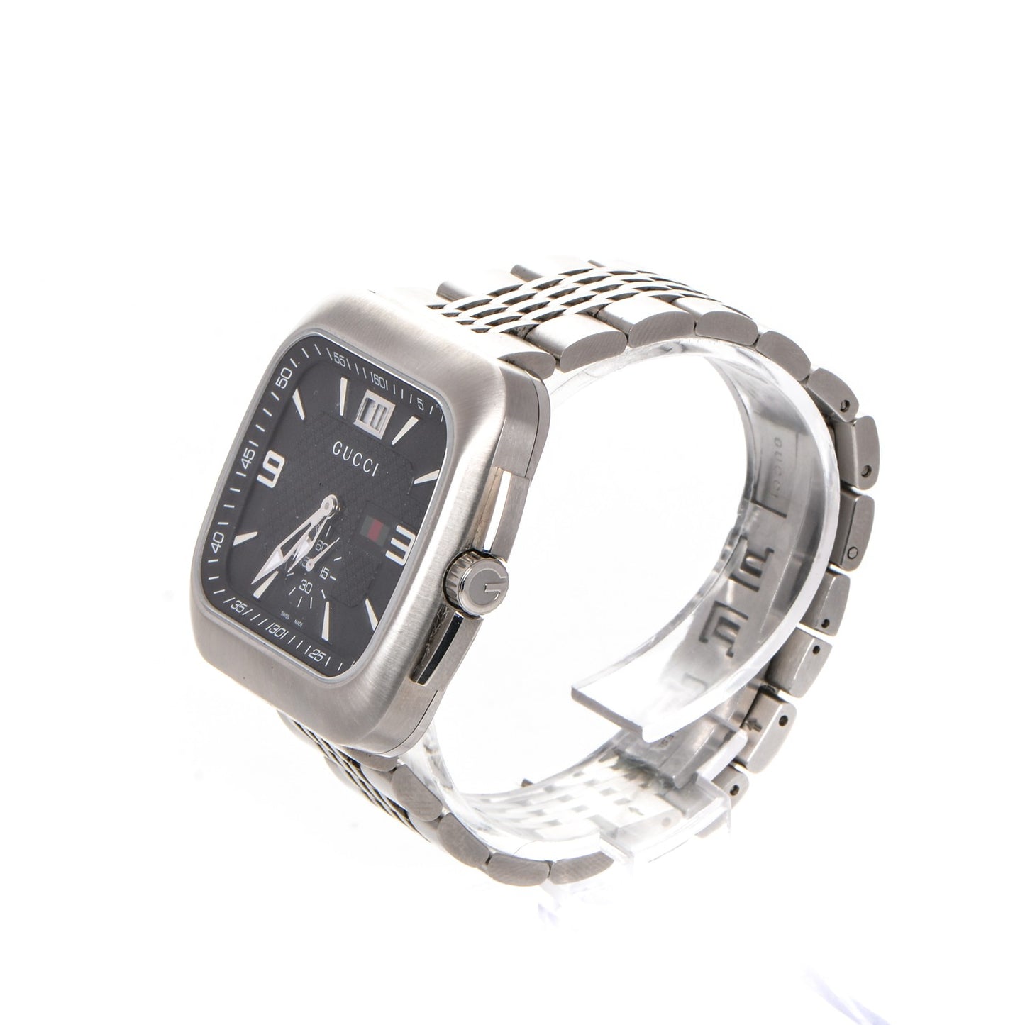 Stainless Steel 40mm G Coupe Square Quartz Watch Black