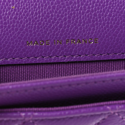 Chanel Caviar Quilted Flap Card Holder Wallet Purple 8 of 11