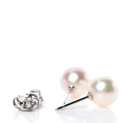 Mikimoto 14K White Gold 8mm Akoya Pearl Stud Earrings 3 of 4
