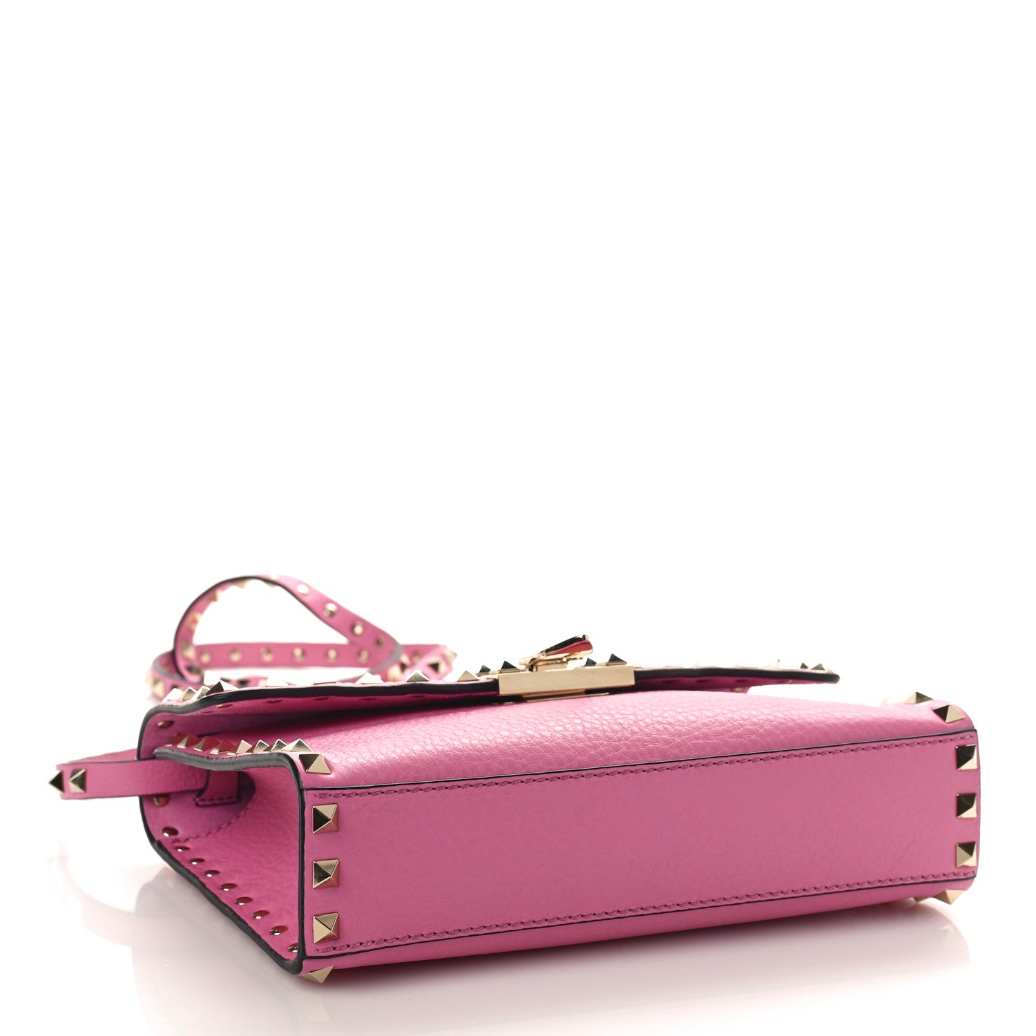 Valentino Garavani Pebbled Calfskin Medium Rockstud Flip Lock Crossbody Bag Dawn Pink 4 of 8