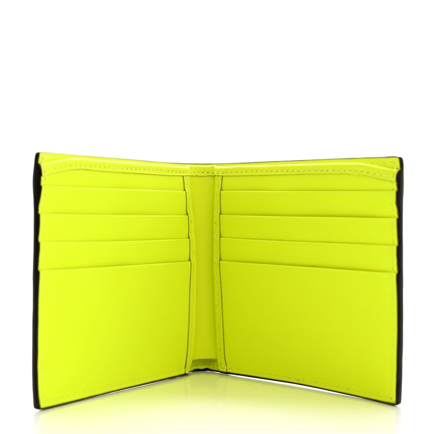 Rubber Effect GG Embossed Bi-Fold Wallet Fluorescent Yellow