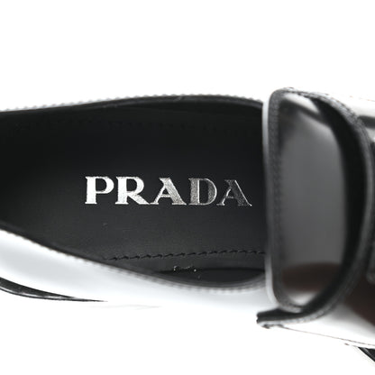 Prada Spazzolato Metal Triangle Logo 50mm Loafers 36 Black 6 of 9