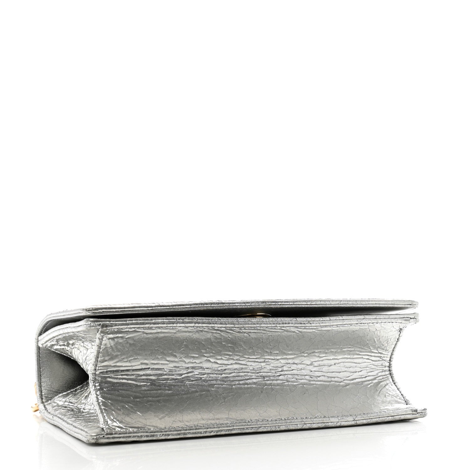 Christian Dior Metallic Ceramic Effect Deerskin Small Diorama Flap Bag Silver 4 of 13