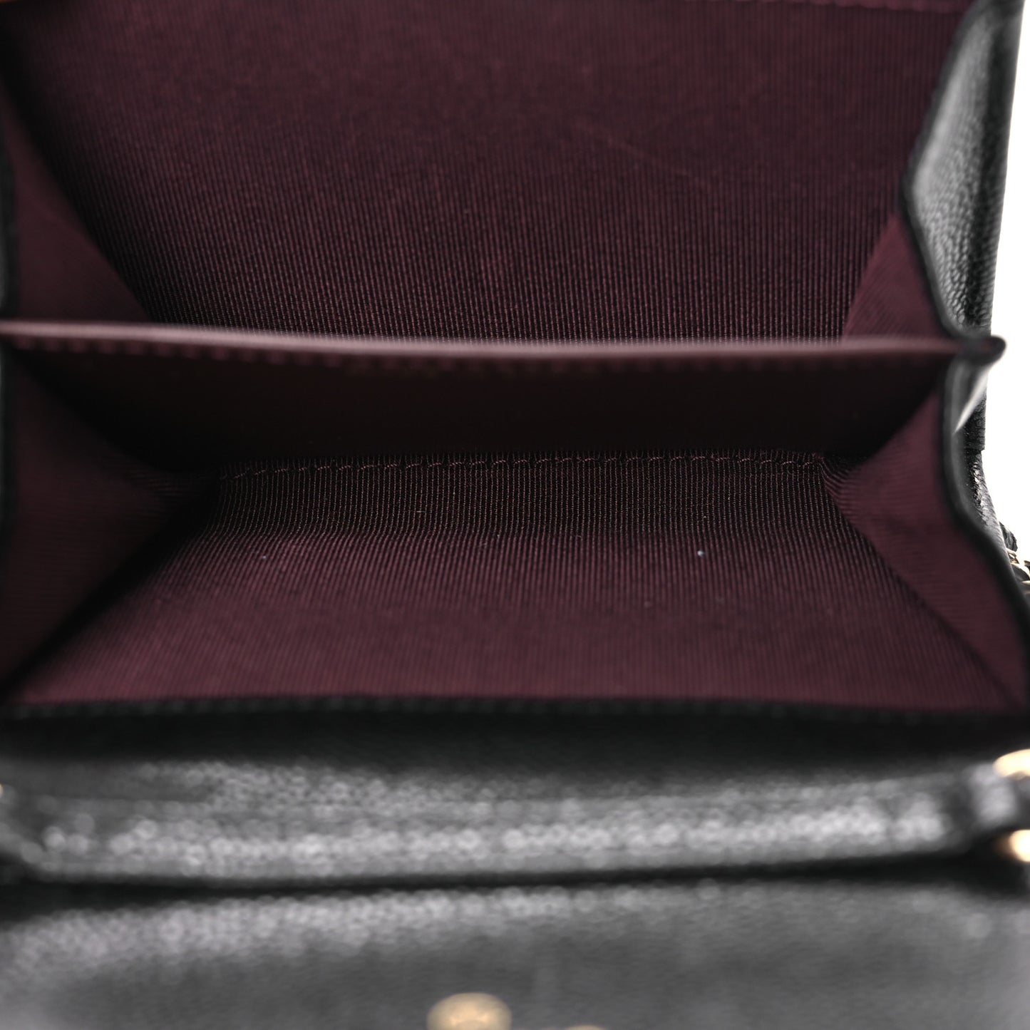 Caviar Quilted Flap Card Holder On Chain Black
