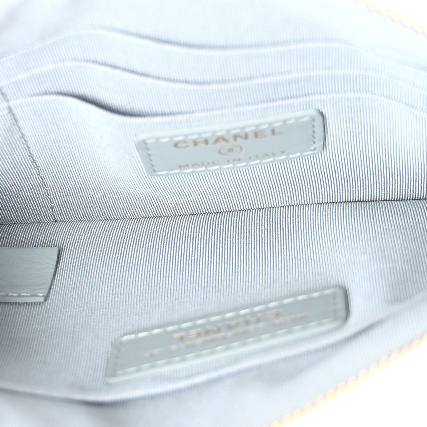 Chanel Satin Quilted Small Chanel 19 Pouch Gray 5 of 8