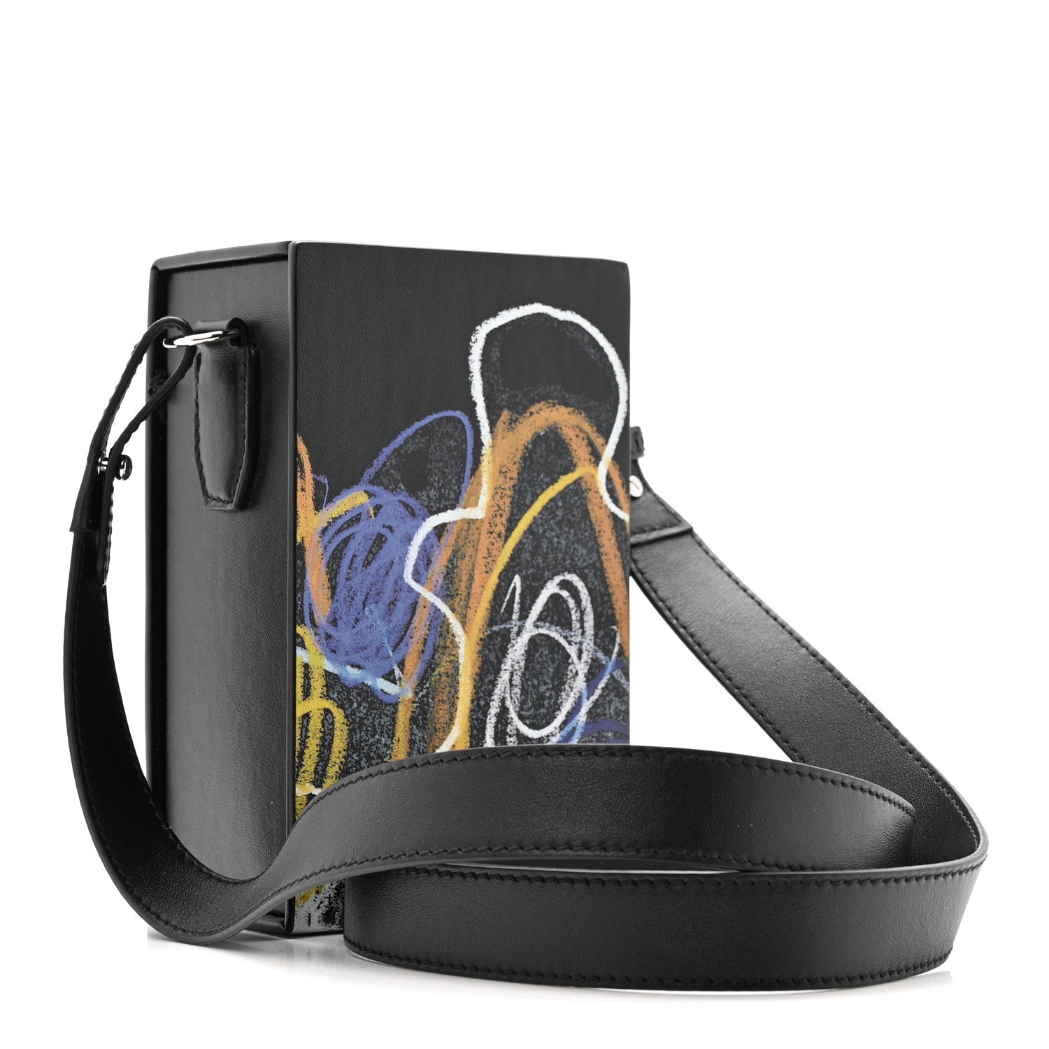 Fendi X NOEL FIELDING Calfskin Painted Vertical Box Black Multicolor 3 of 12