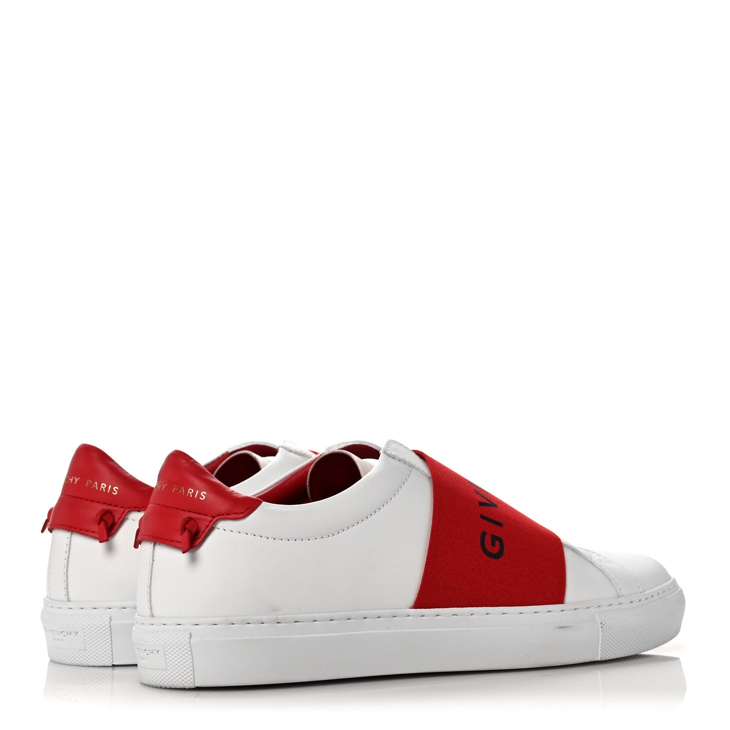 Calfskin Band Logo Womens Urban Street Sneakers 39.5 White Red