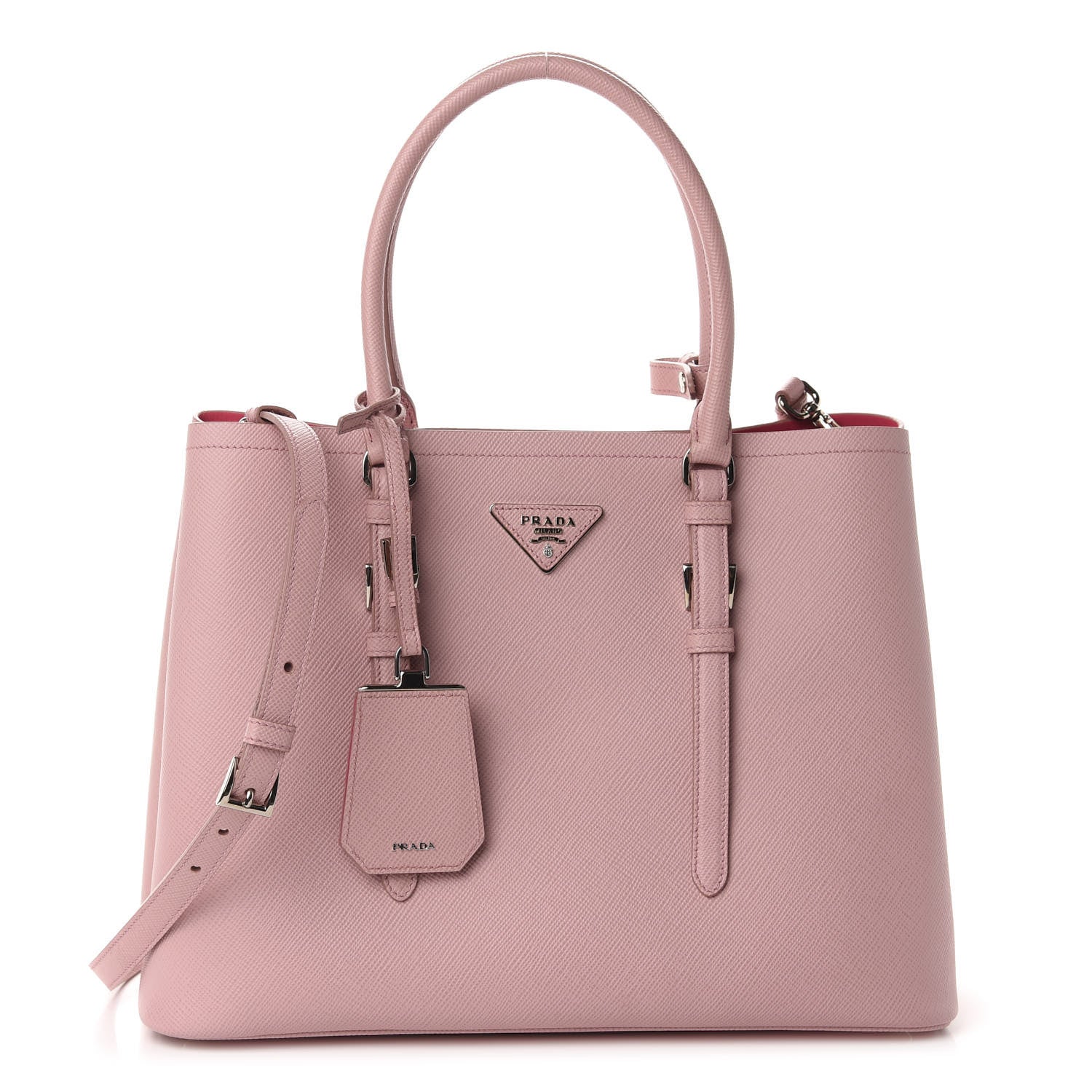 Prada Saffiano Cuir Small Double Handle Tote Pesco 1 of 10