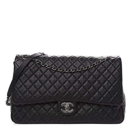 Chanel Calfskin Quilted XXL Travel Flap Bag Black 1 of 10
