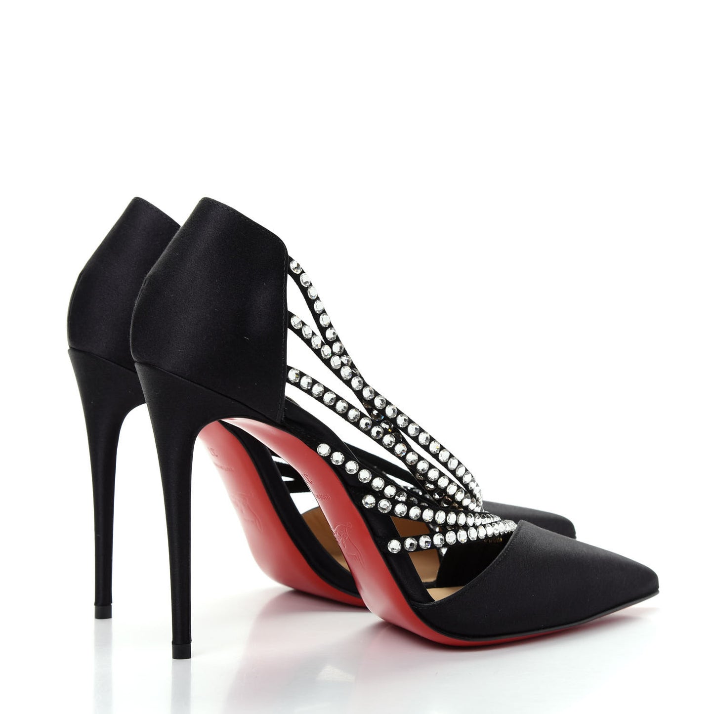 Crepe Satin Strass Antinorina 100 Pumps 37 Black