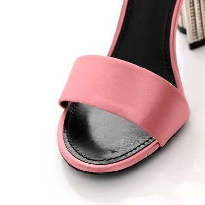 Louis Vuitton Satin Crystal Silhouette Sandals 39 Pink 10 of 14