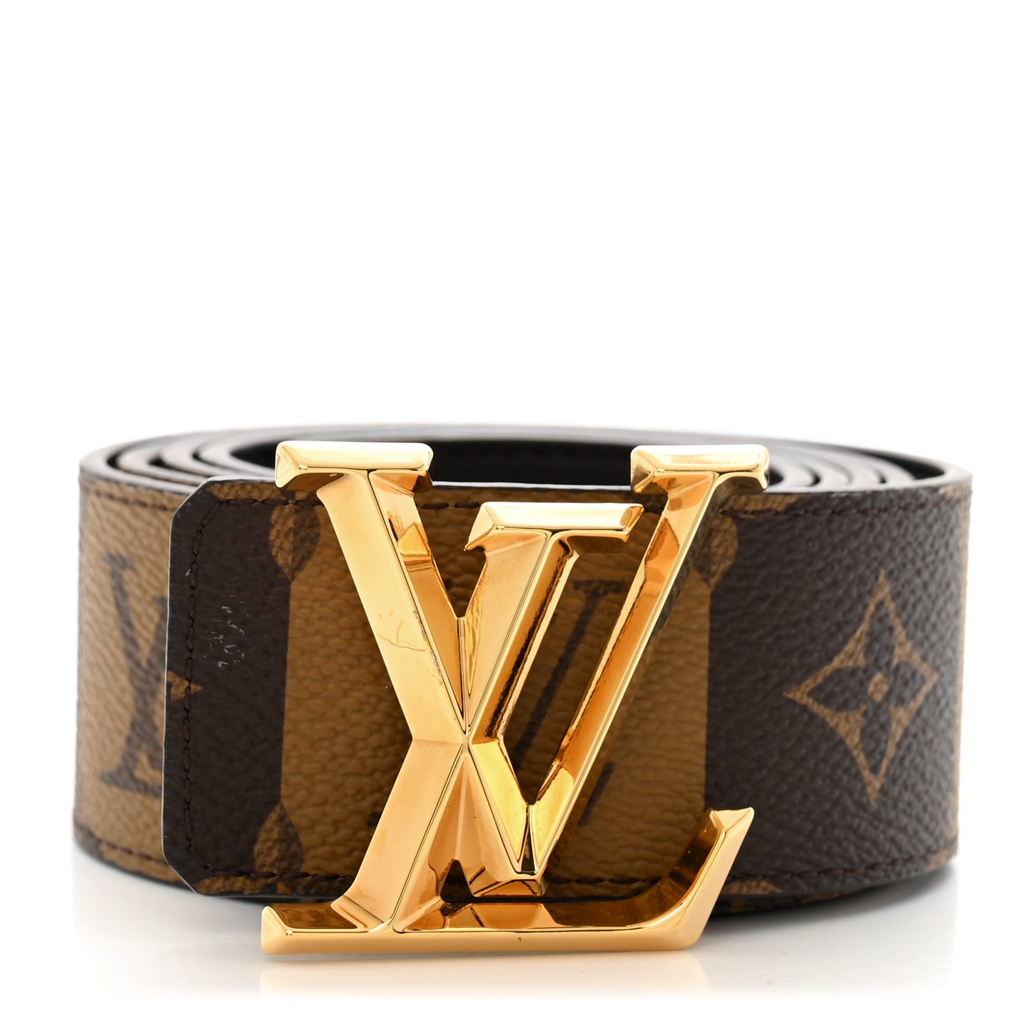 Calfskin Monogram 40mm LV Pyramide Stripes Reversible Belt 95 38