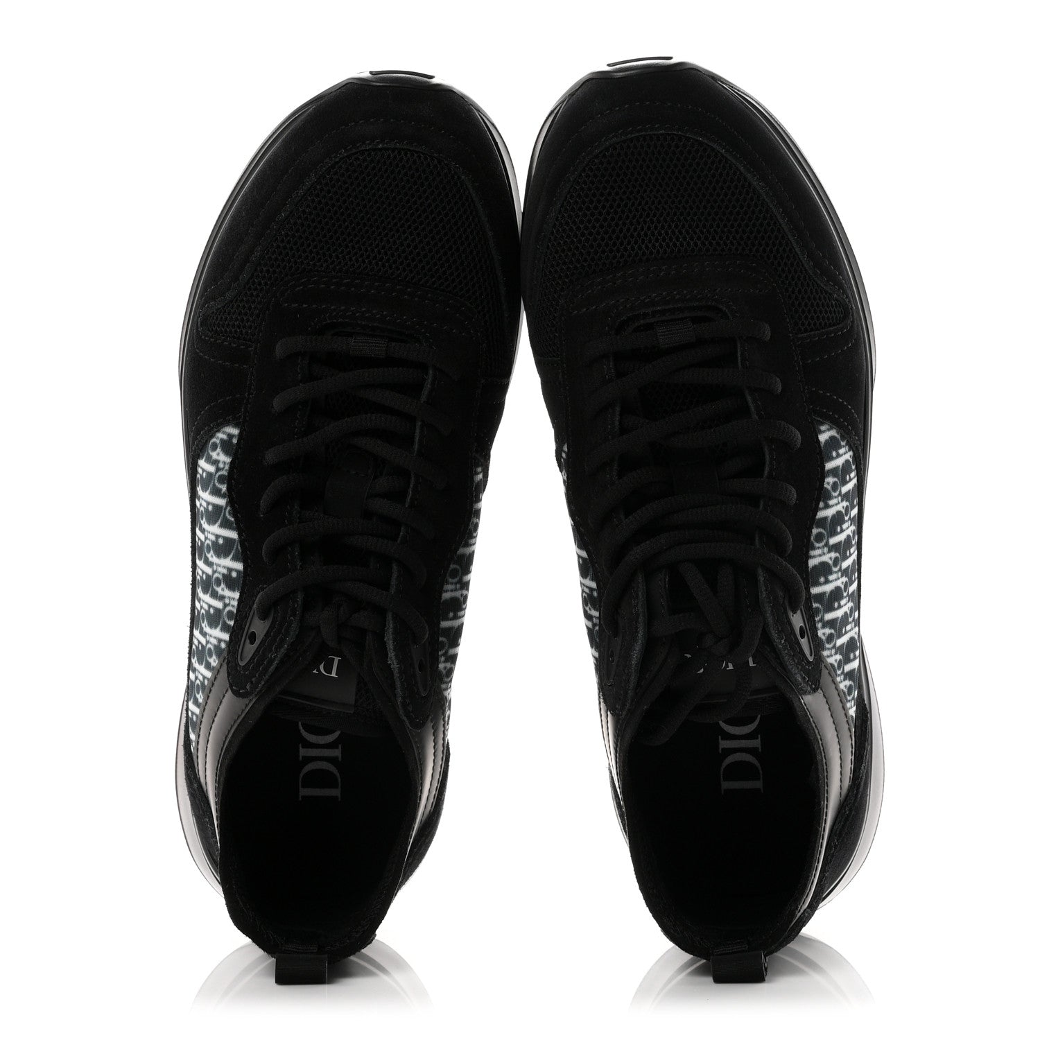 Christian Dior Suede Technical Mesh Oblique Mens B25 Runner Sneakers 42 Black 2 of 9