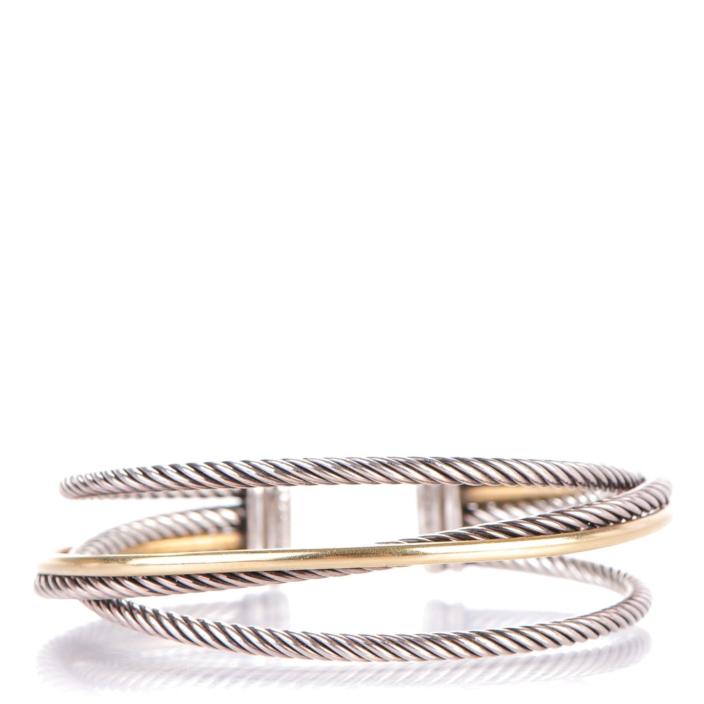 Sterling Silver 18K Yellow Gold Crossover Cuff