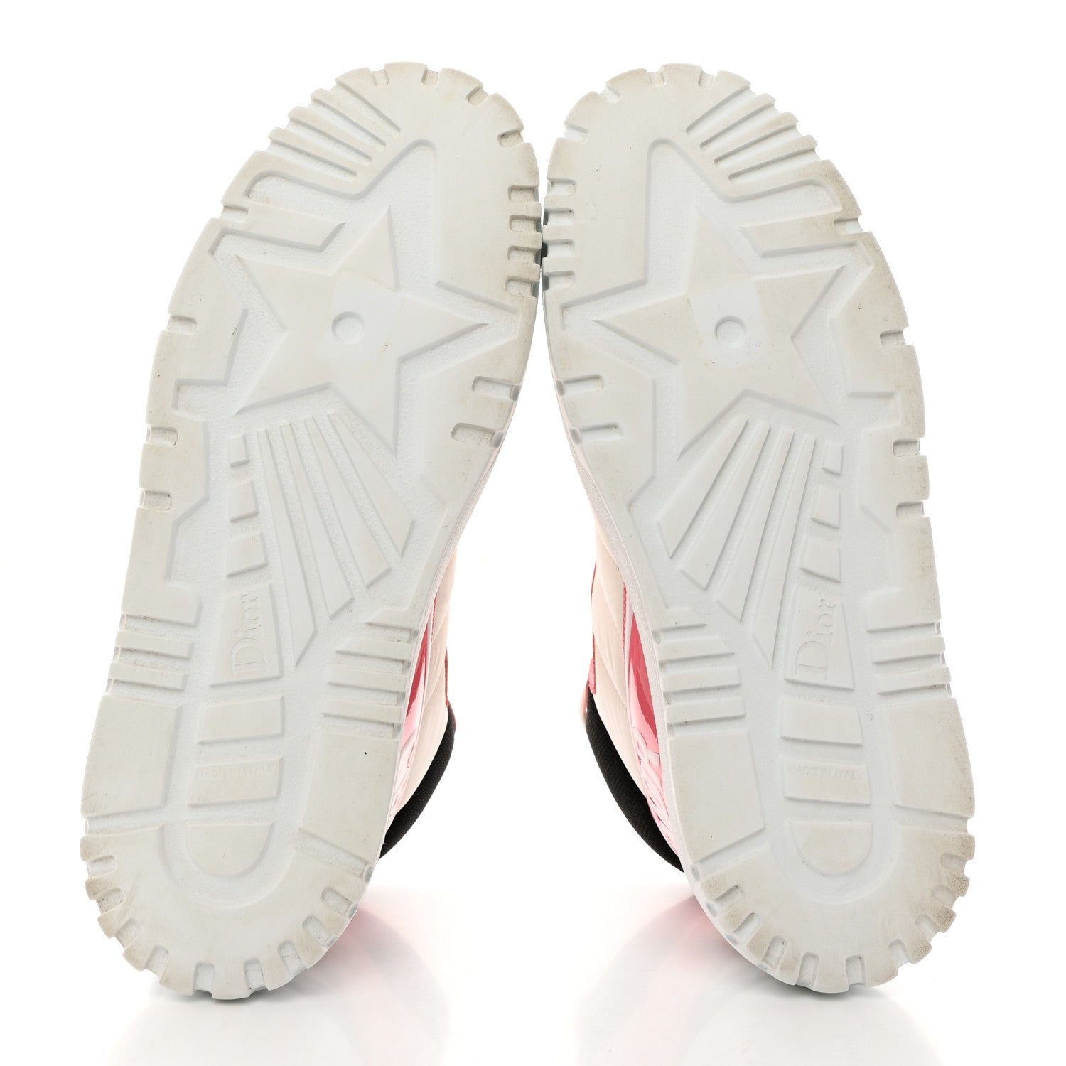 Christian Dior Nylon Calfskin Womens D-Player High Top Sneakers 37.5 Pink 5 of 8